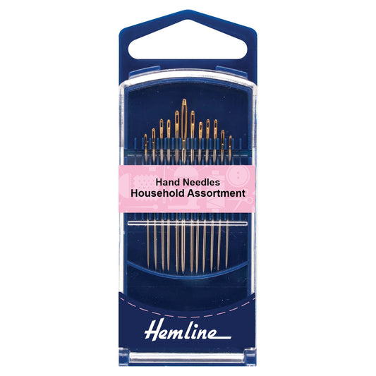 Pack of 12 Hemline premium gold eye household hand sewing needles