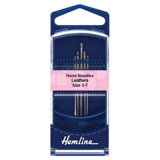 Hemline gold eye leather hand sewing needles in pack