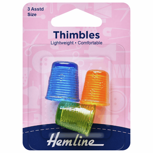 Hemline Light Weight Thimbles - Assorted Sizes (Pack of 3)
