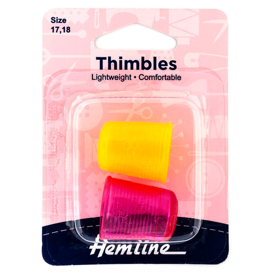 Two lightweight thimbles in Hemline pack