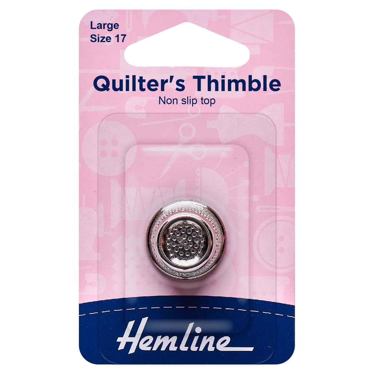 Nickel plated quilters thimble with recessed top