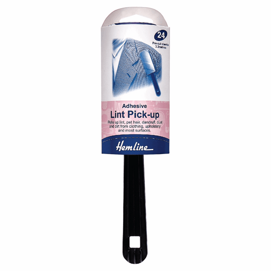 Hemline Lint Roller with Handle (24 Pre-cut Sheets)