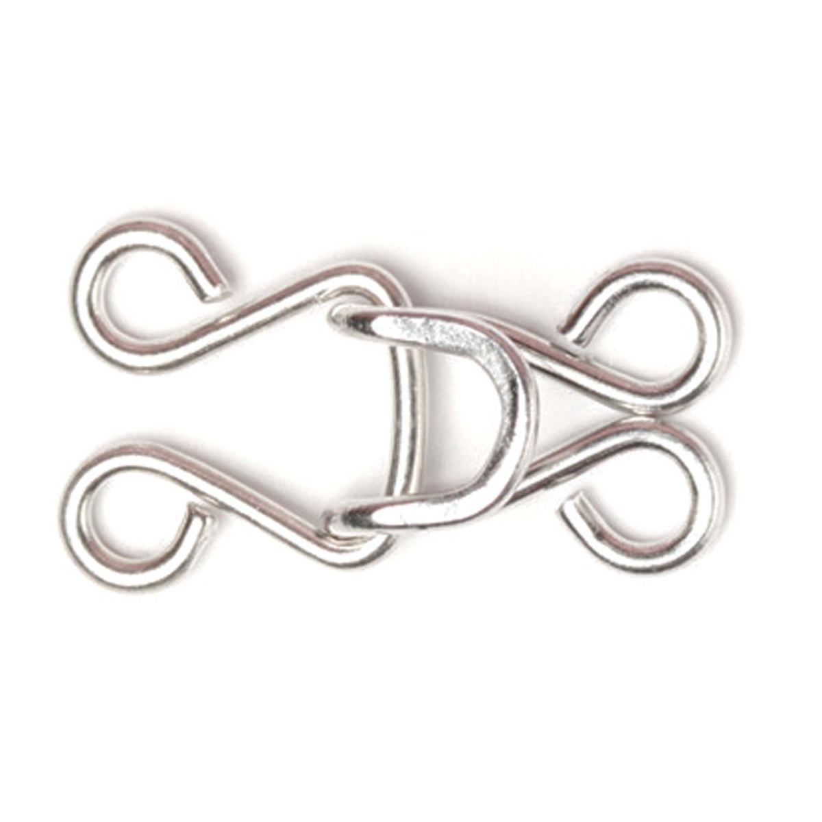 Hemline nickel hooks and eyes in plastic box