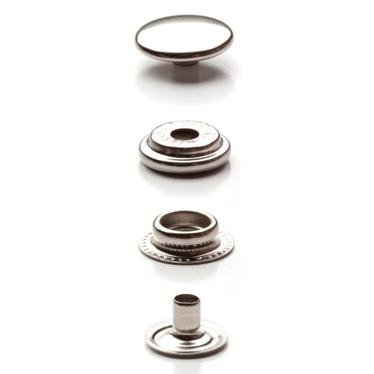 Hemline nickel heavy duty snaps and tool on a card