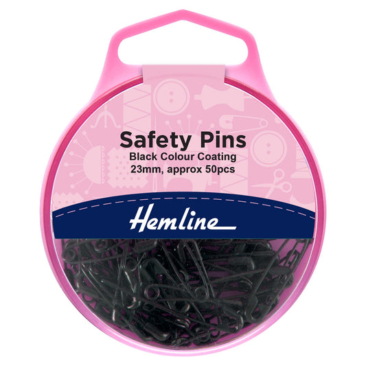 Box of Hemline 23mm black safety pins