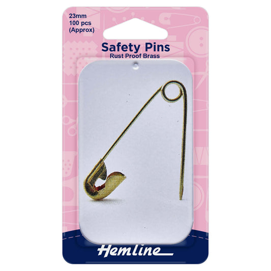 Slide-top tin of 100 brass safety pins