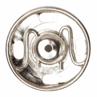 Sew-On Snap Fasteners - 15mm Nickel (Pack of 4)