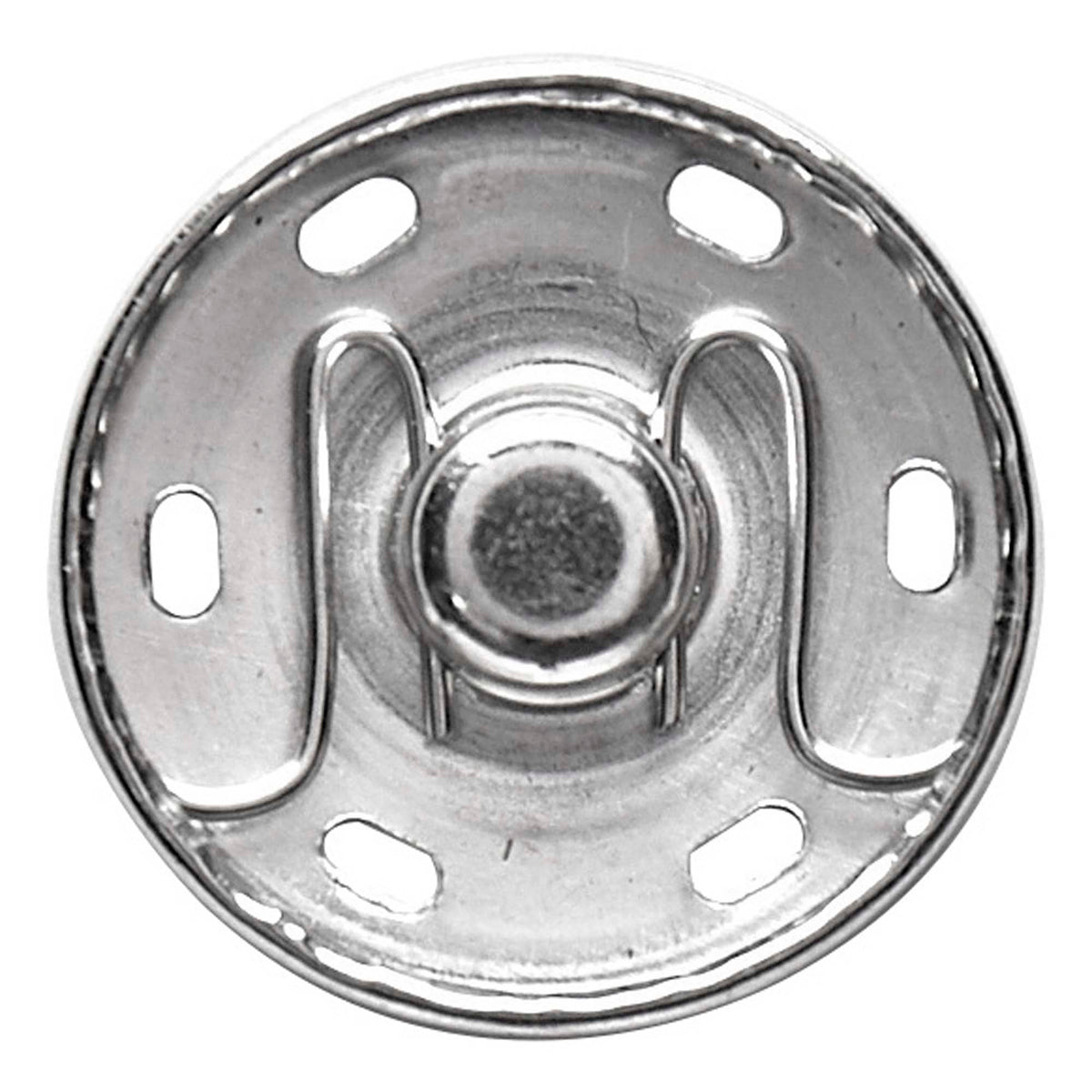 Hemline 25mm nickel sew-on snap fasteners on card