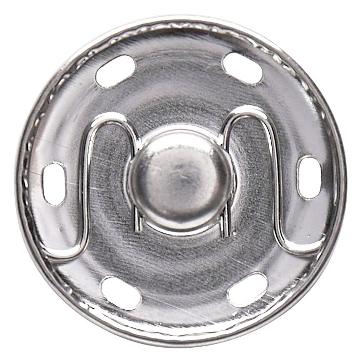 Hemline 30mm nickel sew-on snap fasteners on card