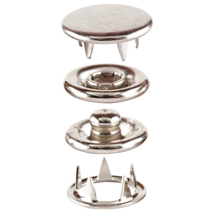 Silver Hemline 11mm solid top fashion snaps