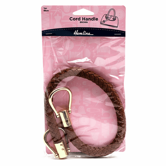 Hemline Brown Cord Bag Handle - 48cm