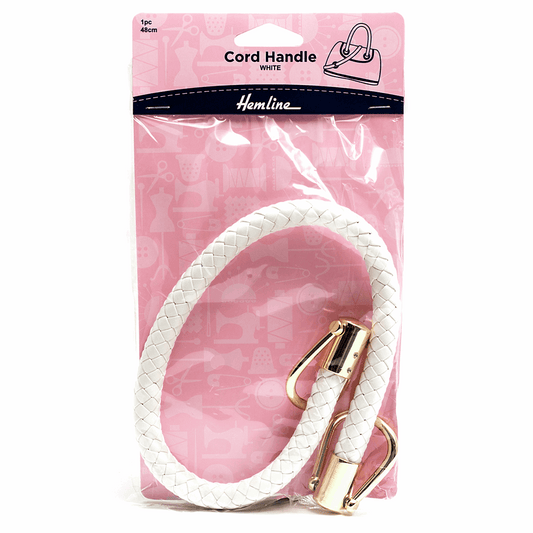 Hemline White Cord Bag Handle - 48cm