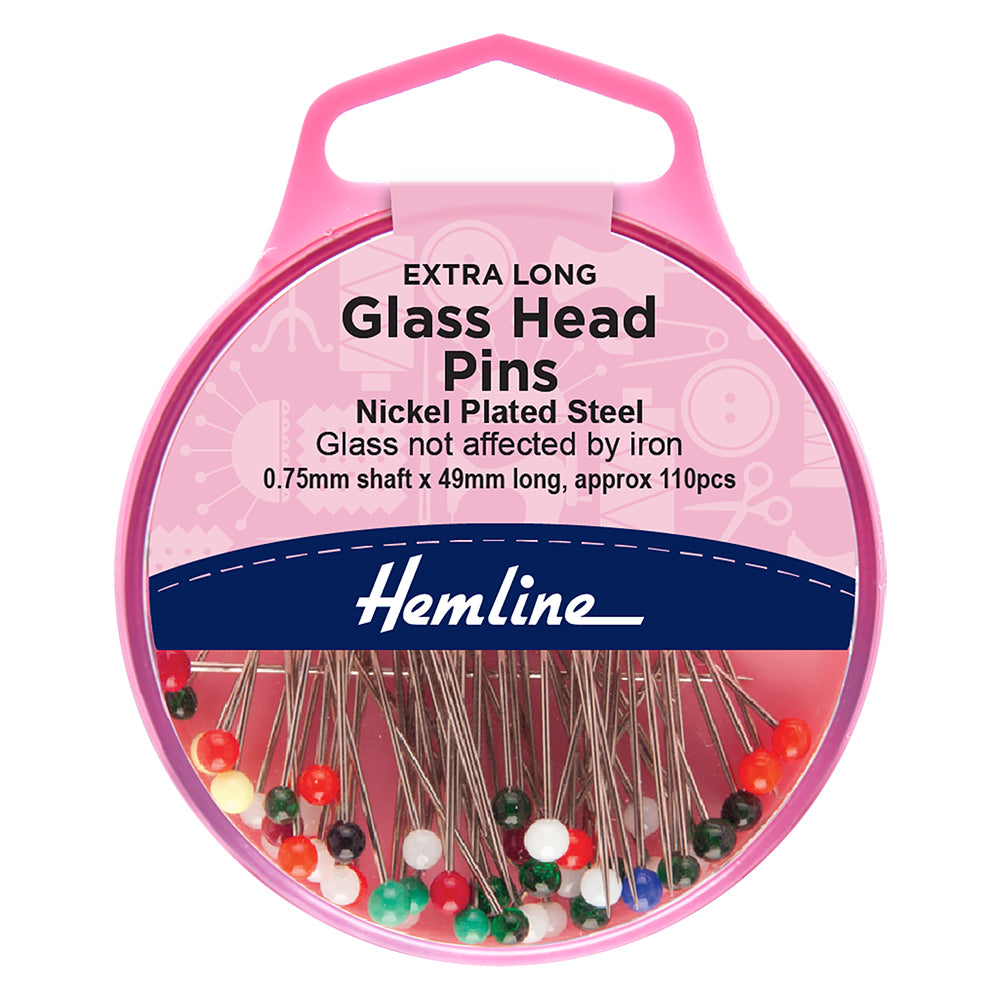 Pack of 49mm glass head pins