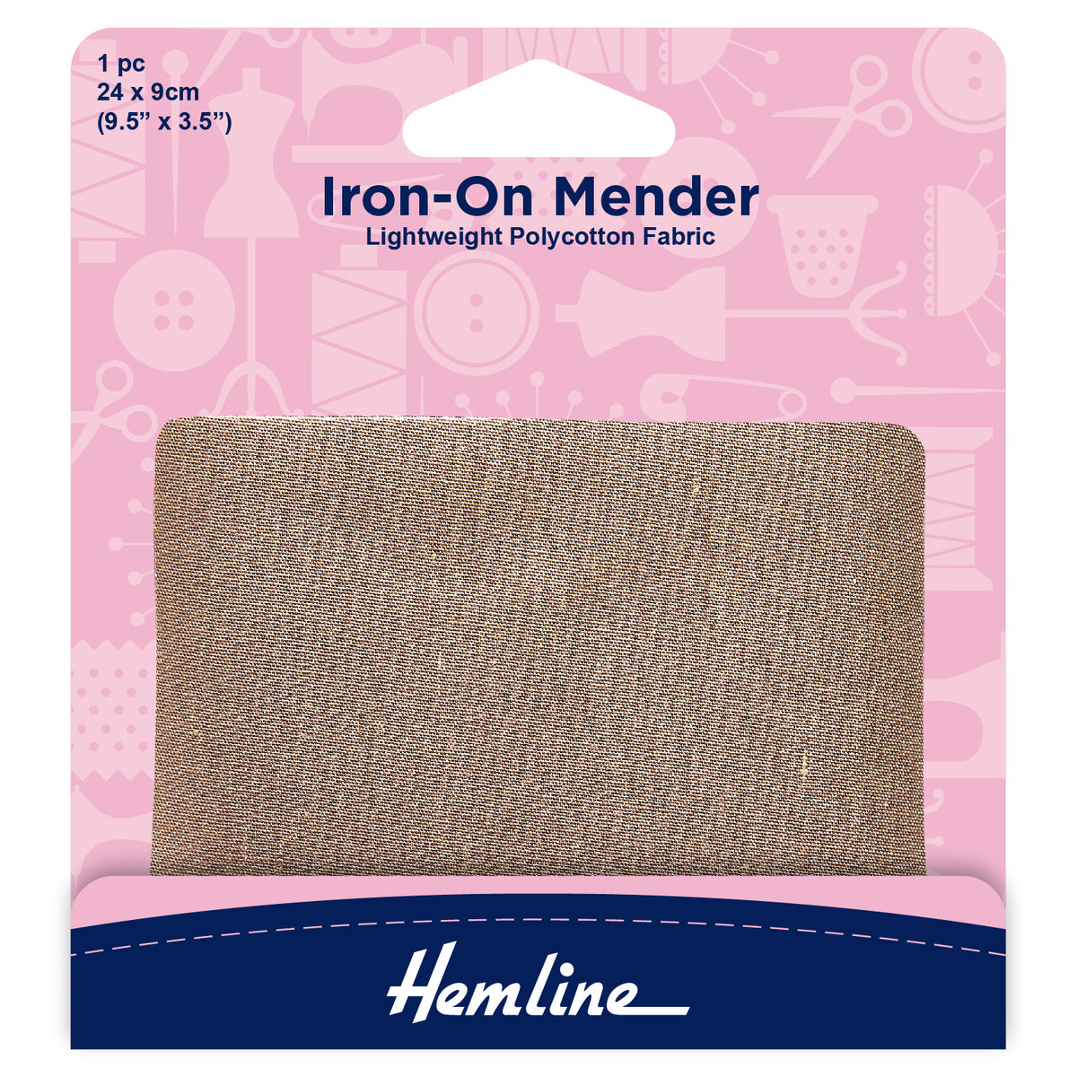 Hemline fawn iron-on polycotton mending patch