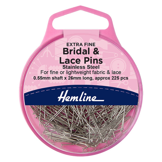 Hemline case of extra fine bridal and lace pins