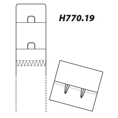 Black 19mm bra back replacement hook and eye strip