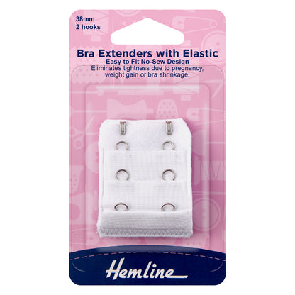White 38mm bra back extender in Hemline packaging
