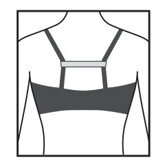 White 15mm bra shoulder strap retainer in Hemline packaging