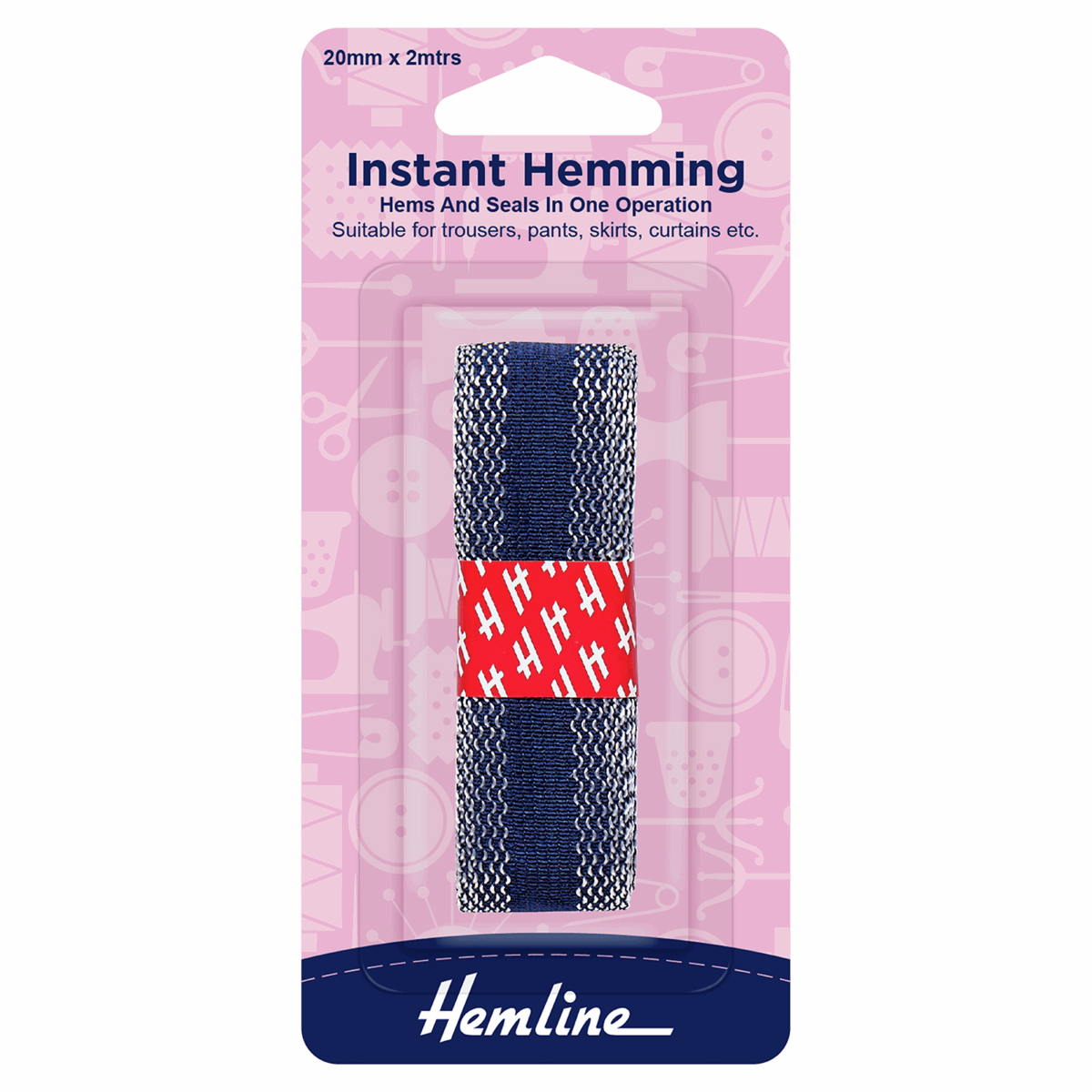 Hemline Instant Hemming Tape - Navy 2m x 20mm