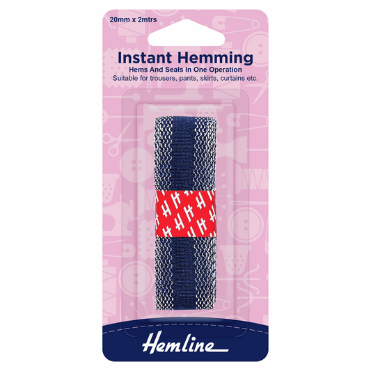 Hemline Instant Hemming Tape - Navy 2m x 20mm