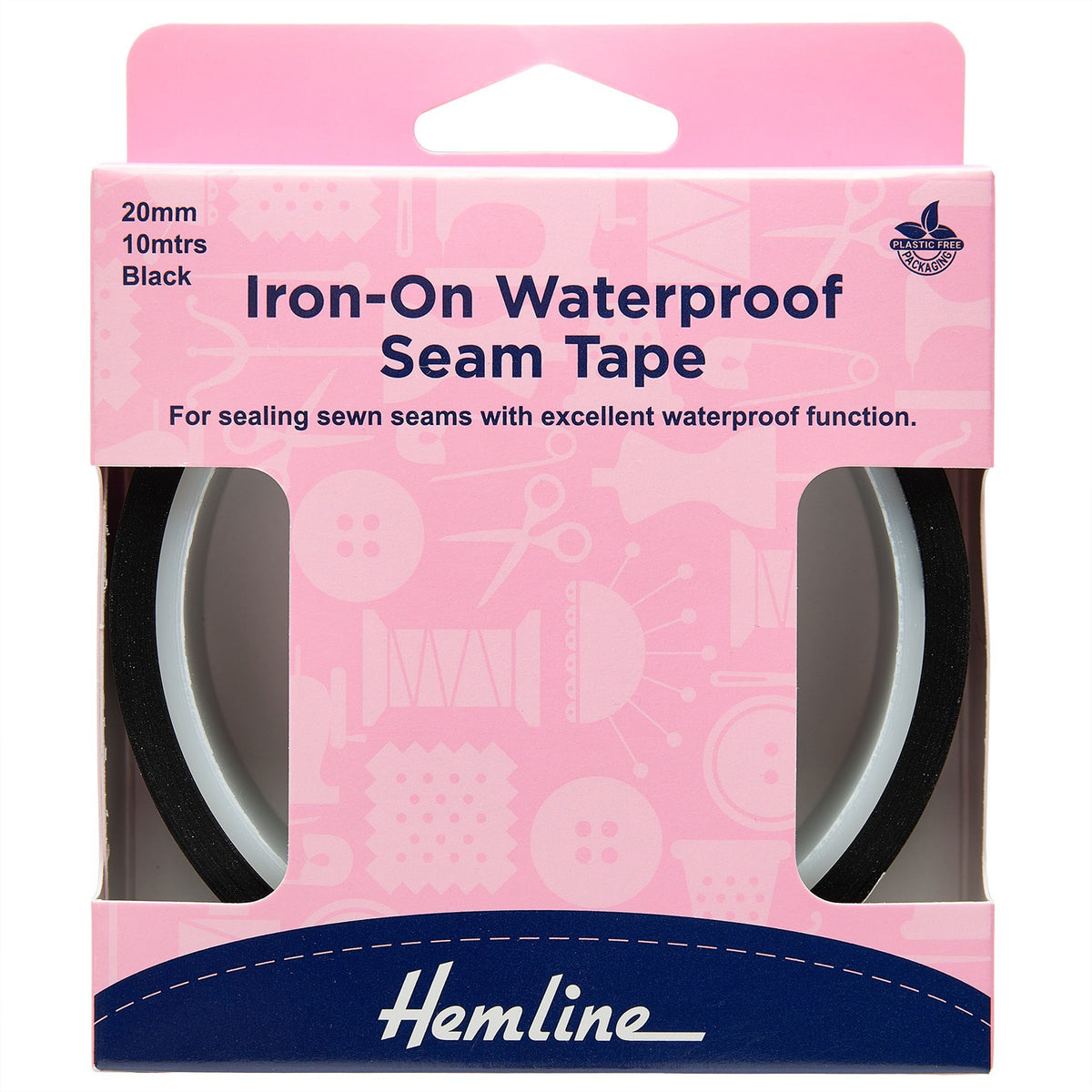Roll of black iron-on waterproof seam tape