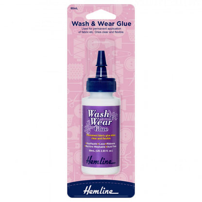 60ml bottle of Hemline wash and wear fabric glue