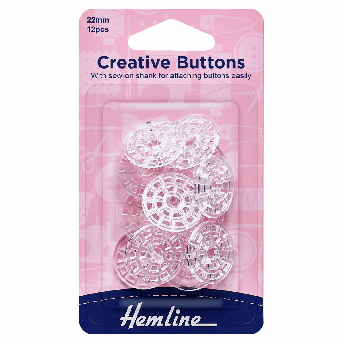 Hemline Creative Buttons - 22mm (Pack of 12)