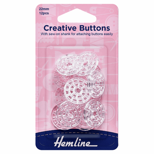 Hemline Creative Buttons - 22mm (Pack of 12)