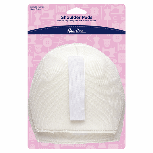 Hemline White Shirt/Blouse Shoulder Pad - Medium (Pack of 2)