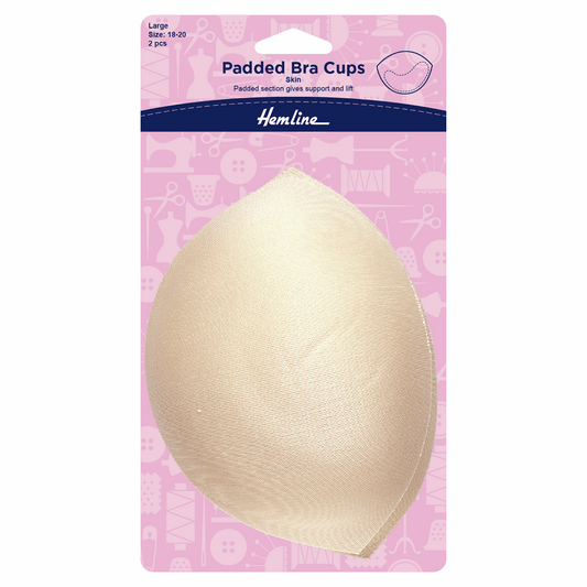 Hemline Skin Tone Padded Bra Cups - Large (Size 18-20)