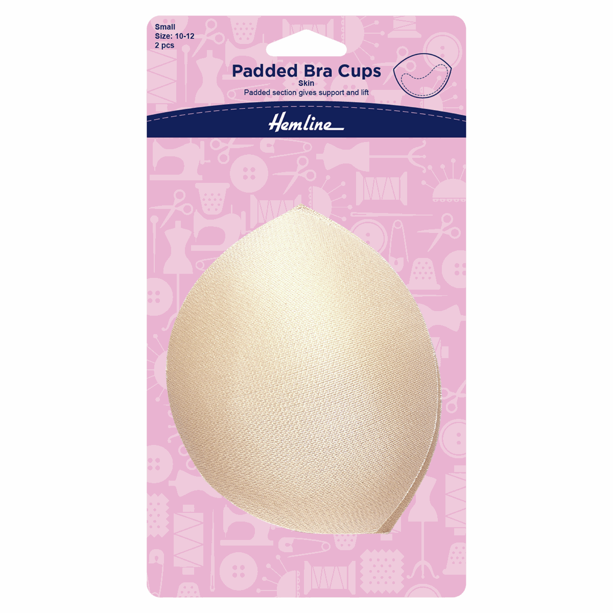 Hemline Skin Tone Padded Bra Cups - Small (Size 10-12)