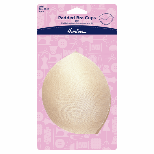 Hemline Skin Tone Padded Bra Cups - Small (Size 10-12)