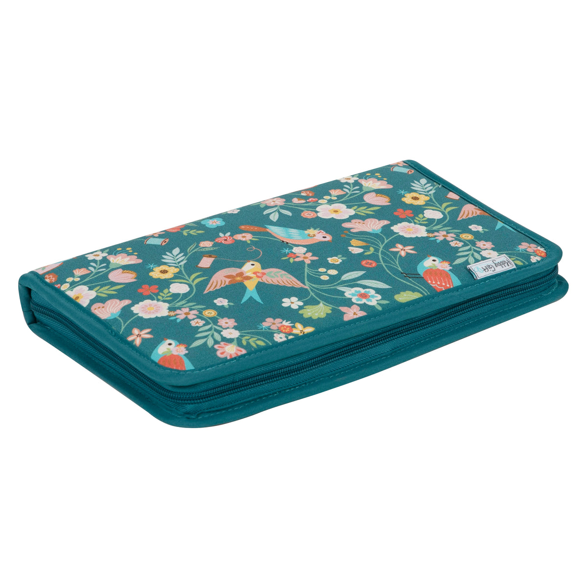 Zipped needle case with Bird Aviary bird print