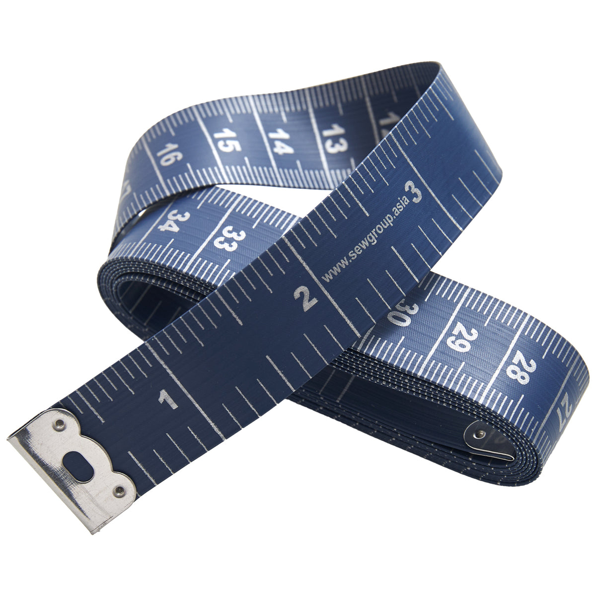 Dark blue flexible tape measure