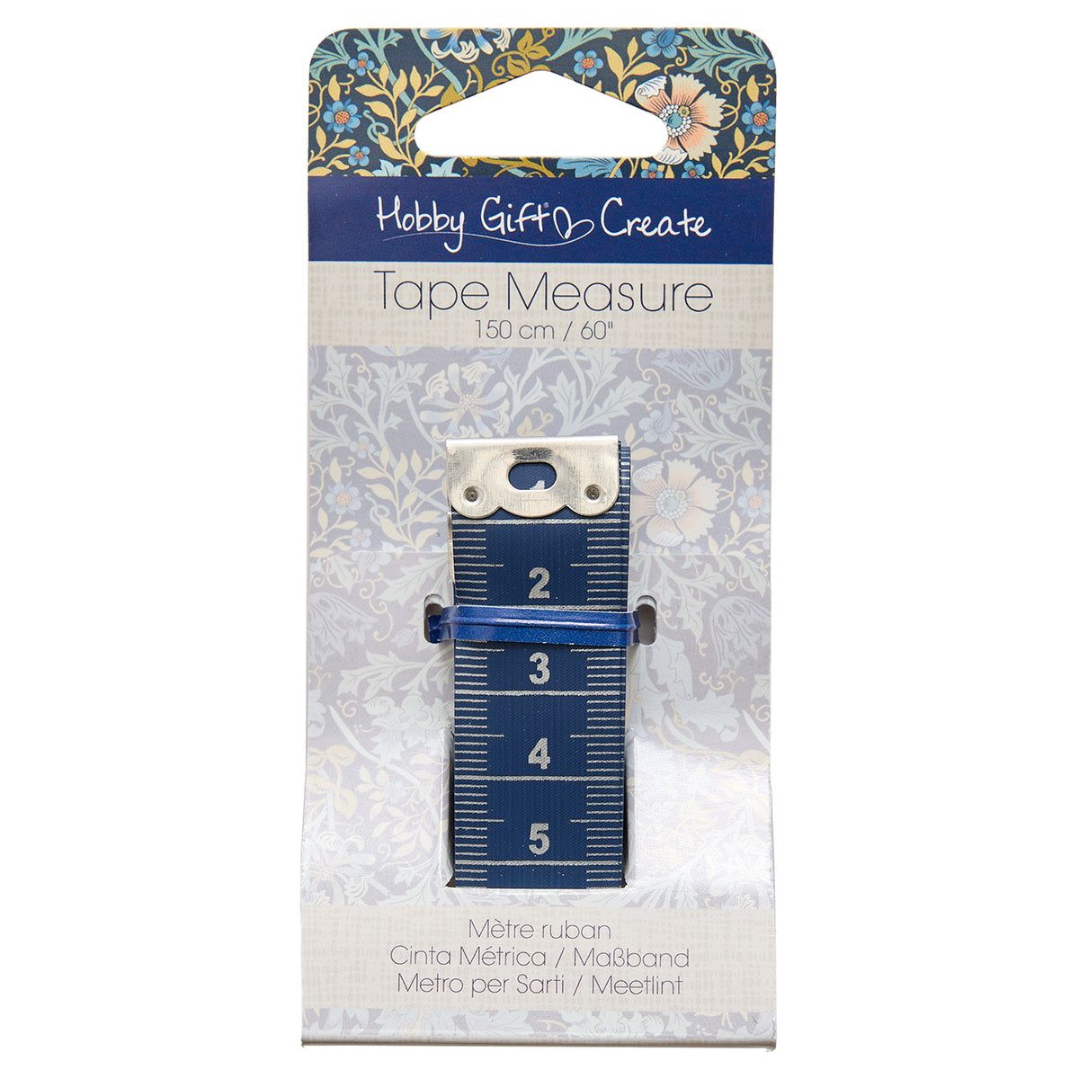 Dark blue flexible tape measure