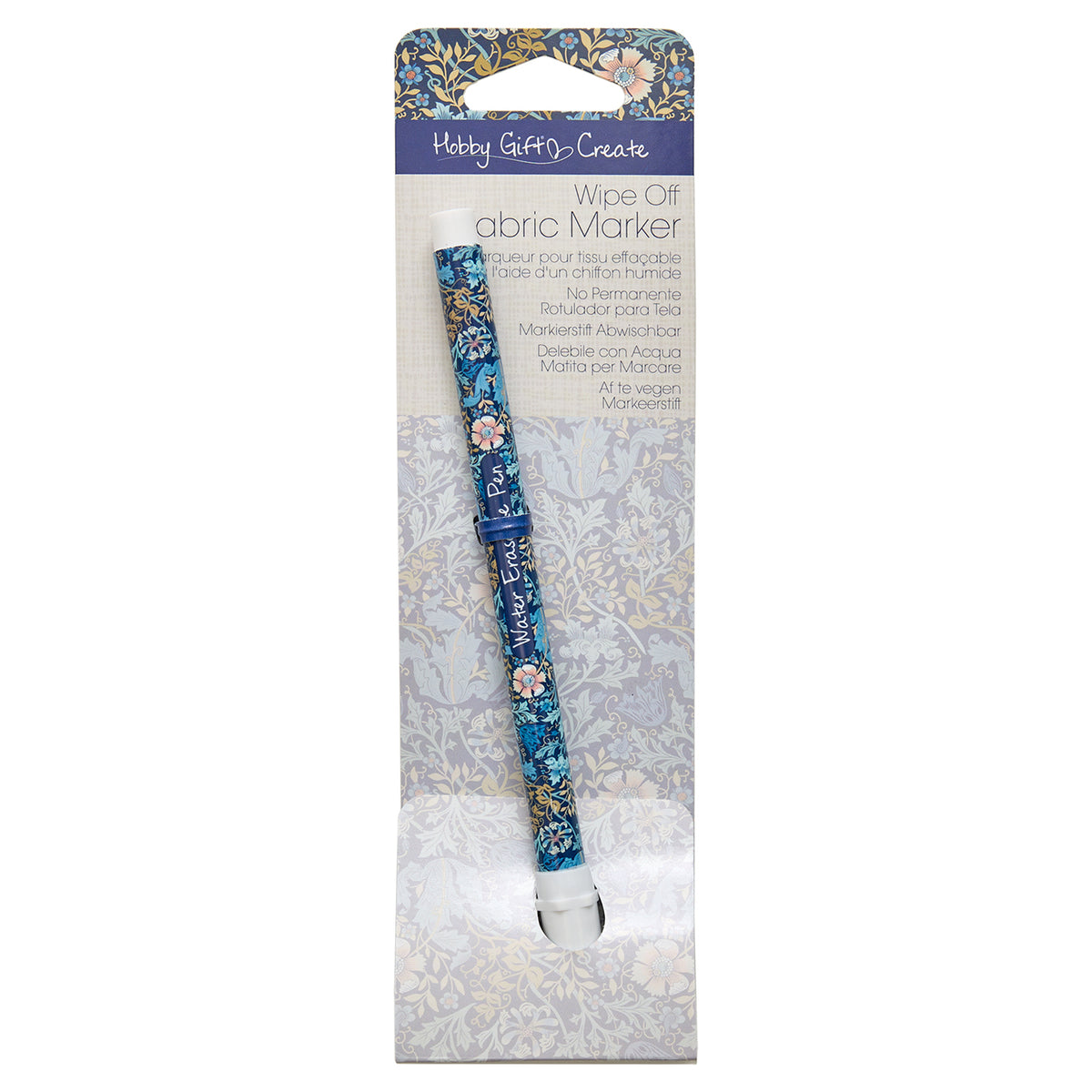 Printed water erasable fabric marker pen