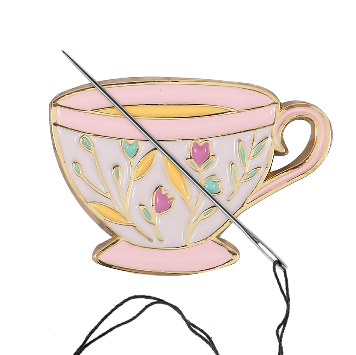 Enamel teacup magnetic needle minder