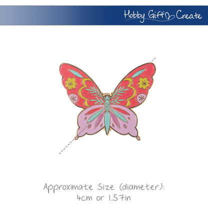 Colourful enamel butterfly needle minder