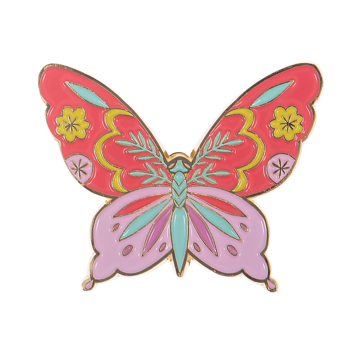Colourful enamel butterfly needle minder