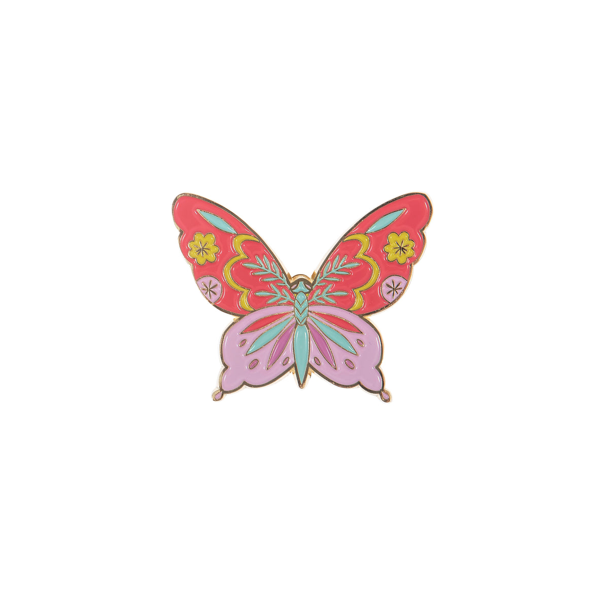 Colourful enamel butterfly needle minder