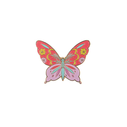 Colourful enamel butterfly needle minder