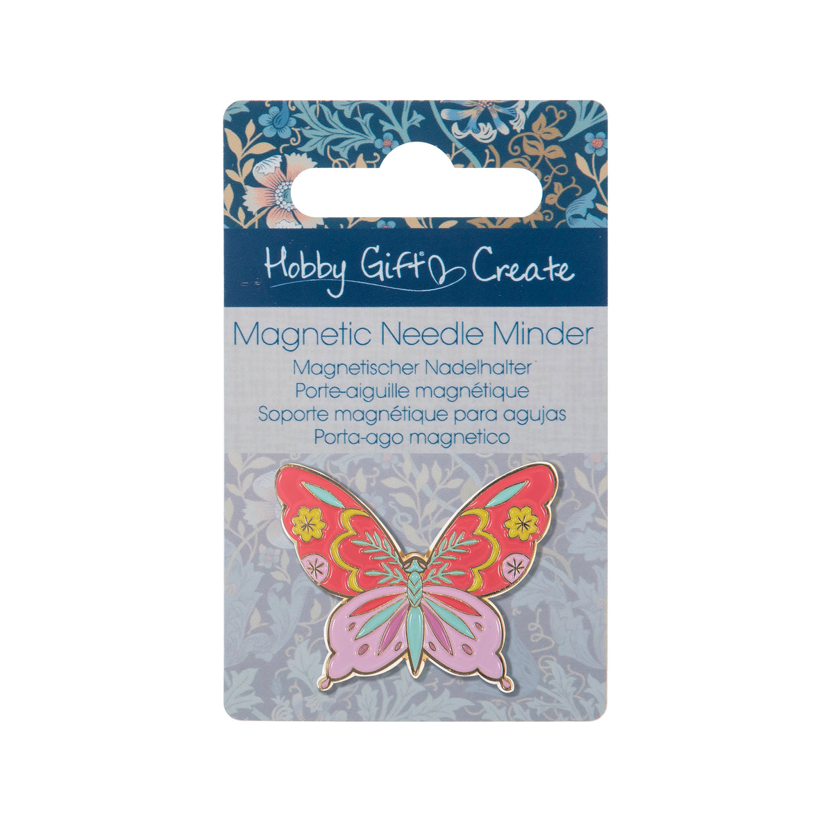 Colourful enamel butterfly needle minder