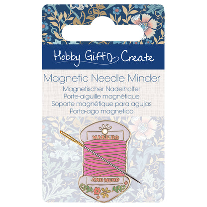 Enamel cotton reel needle minder reading Make Do and Mend