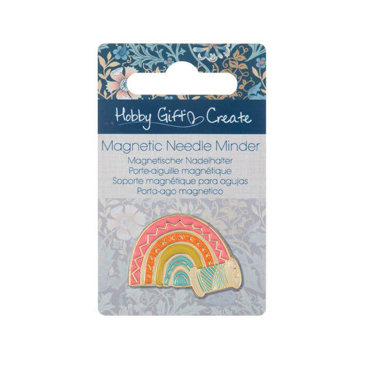 Enamel rainbow and cotton reel needle minder