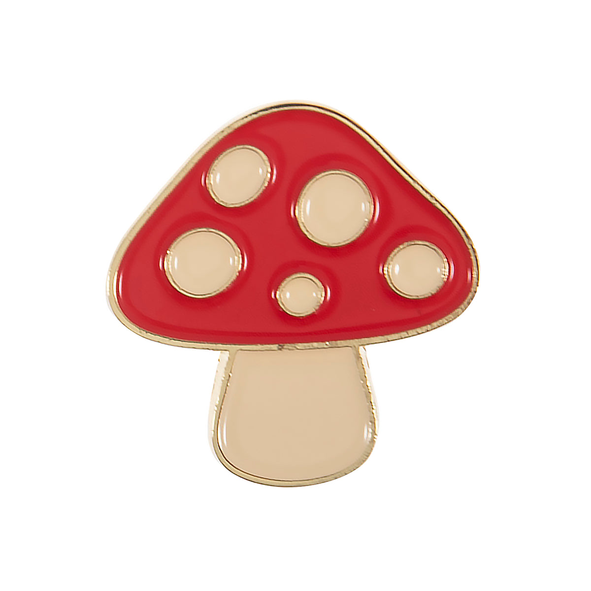 Red and cream enamel toadstool needle minder