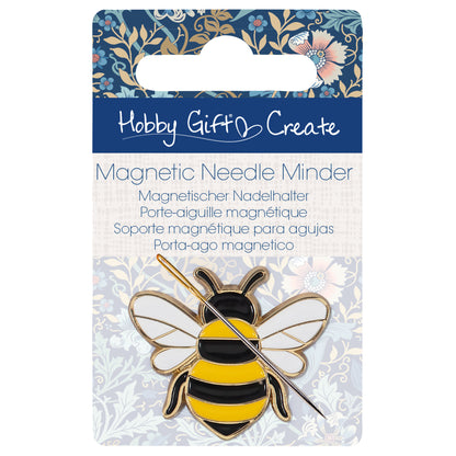Yellow and black enamel bee needle minder
