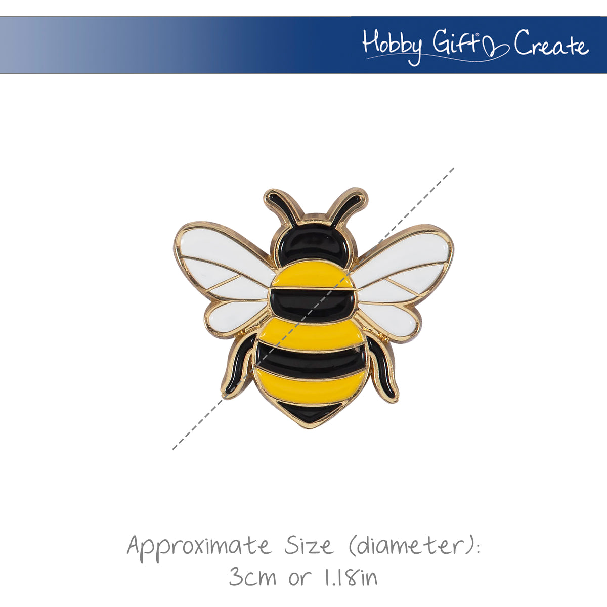 Yellow and black enamel bee needle minder