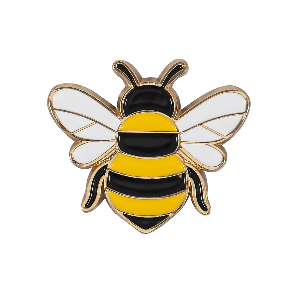 Yellow and black enamel bee needle minder