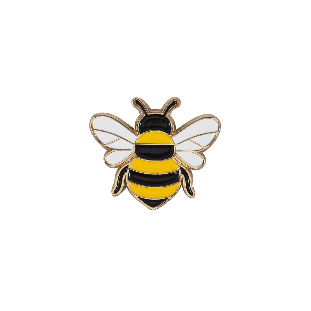 Yellow and black enamel bee needle minder