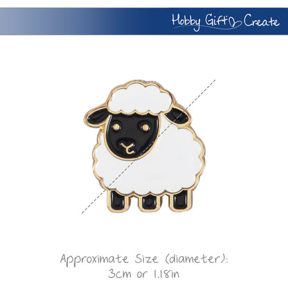 Black and white enamel sheep needle minder